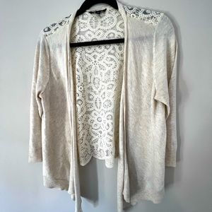 Ladies knit & lace cardigan